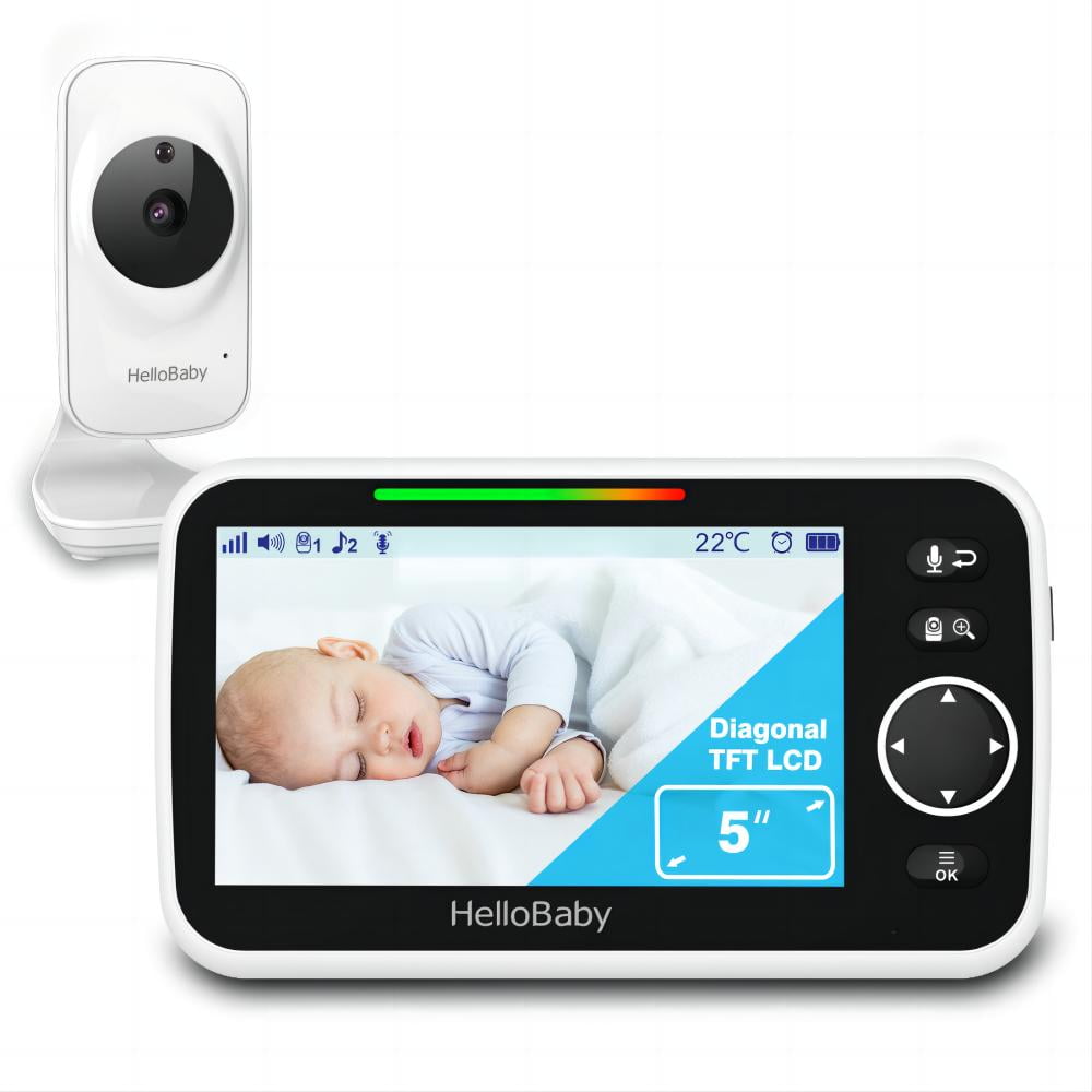 Flock vente Macadam Hello Baby Video Baby Monitor with 5 inch Large Screen, Temperature Sensor,  2-Way Audio - Walmart.com