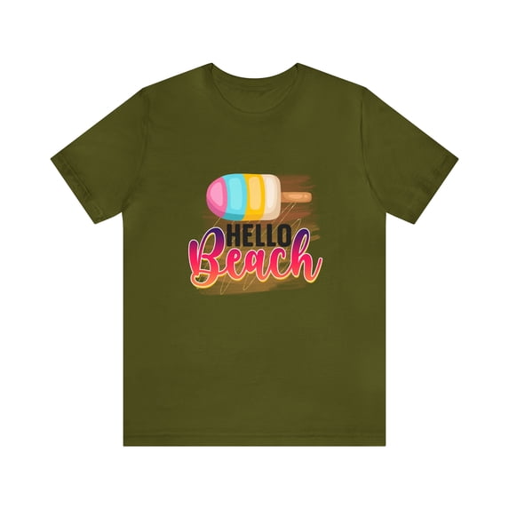 Hello Beach Unisex Jersey Short Sleeve Bella Canvas Tee
