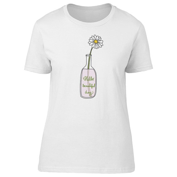 Hello Beatufiul Day Daisy T-Shirt Men -Image by Shutterstock, Male 4X-Large