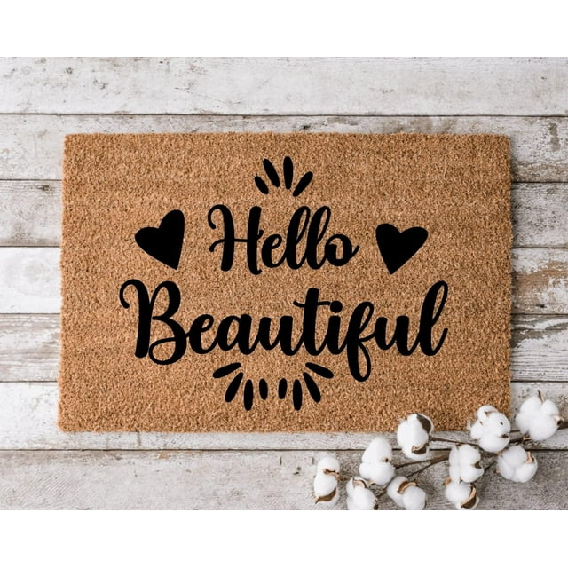 Hello Beautiful Doormat Mat Cheerful Gift Doormat