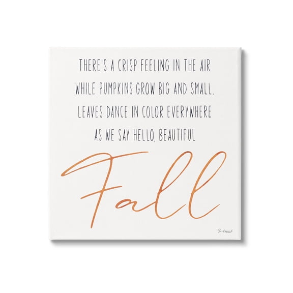 Hello Beautiful Fall Uplifting Rhyme Holiday Graphic Art Gallery Wrapped Canvas Print Wall Art