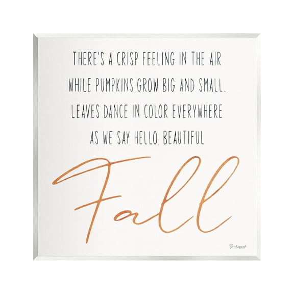 Hello Beautiful Fall Uplifting Rhyme Holiday Graphic Art Unframed Art Print Wall Art
