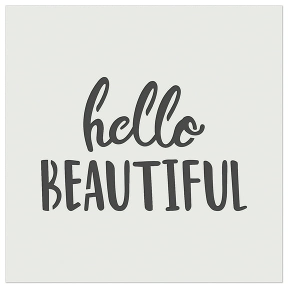 Hello Beautiful Fun Text DIY Cookie Wall Craft Stencil - 5.5 Inch