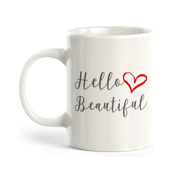 Hello Beautiful, Heart 11oz Coffee Mug