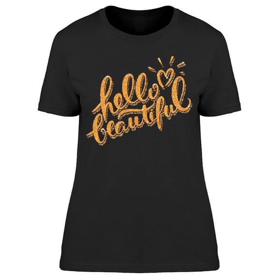 Hello Beautiful Heart Doodle T-Shirt Women -Image by Shutterstock, Female Large