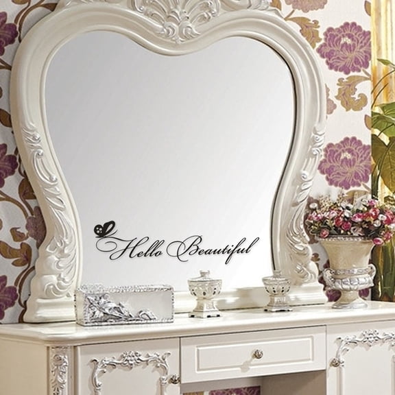 Hello Beautiful Inspirational Removable Vinyl Wall Sticker Peel And Stick For Bedroom Entryway Wall Art Accent