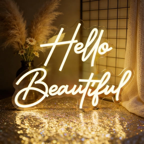 Hello Beautiful Neon Wall Light Warm-white Beautiful Dimmable LED Decor
