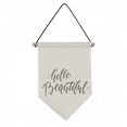 thumbnail image 1 of Hello Beautiful Quote Handwrite Canvas Flag Hanging Wall Art Decor Banner, 1 of 3
