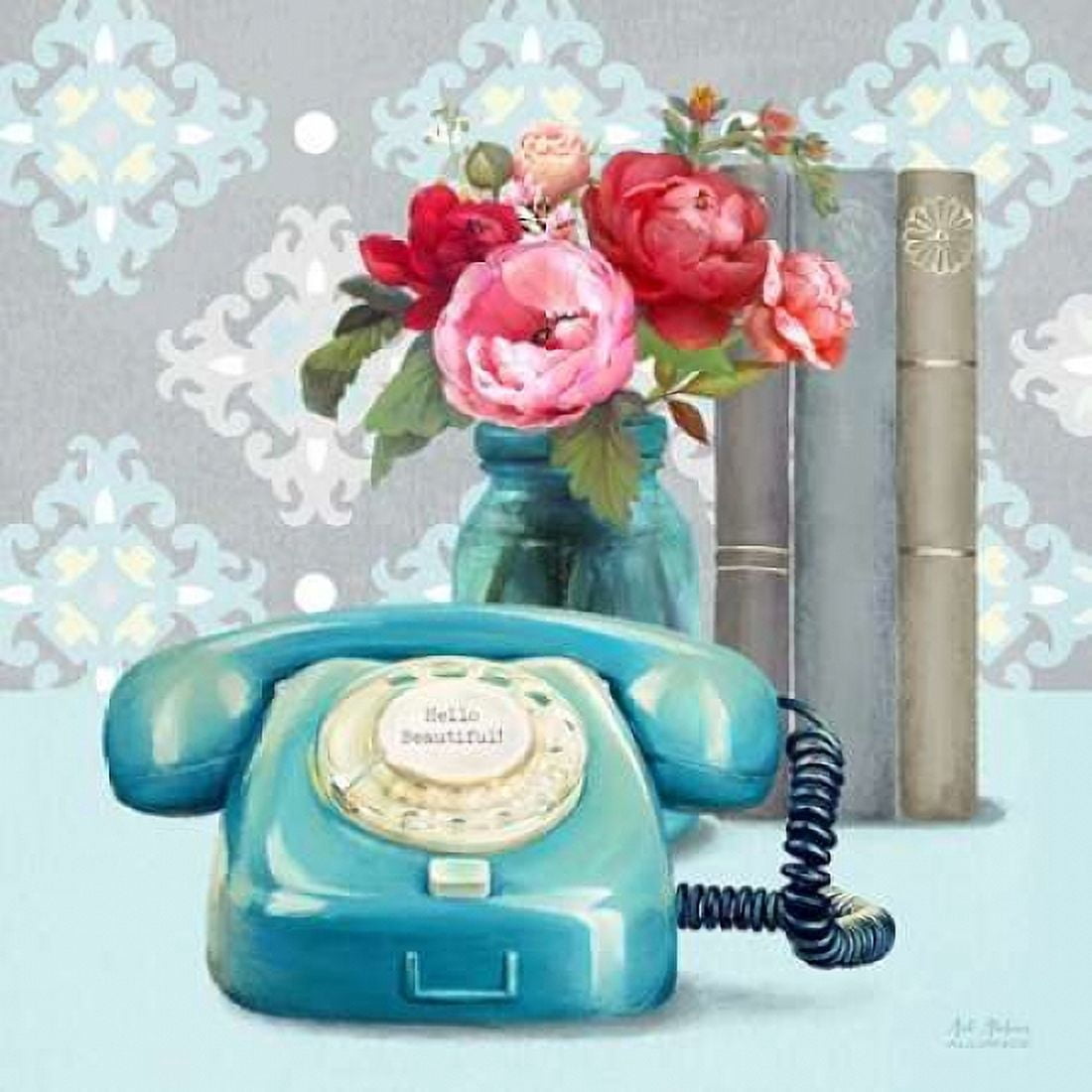 Hello Beautiful Vintage Vignette Canvas Art - Art Atelier Alliance (24 x 24)