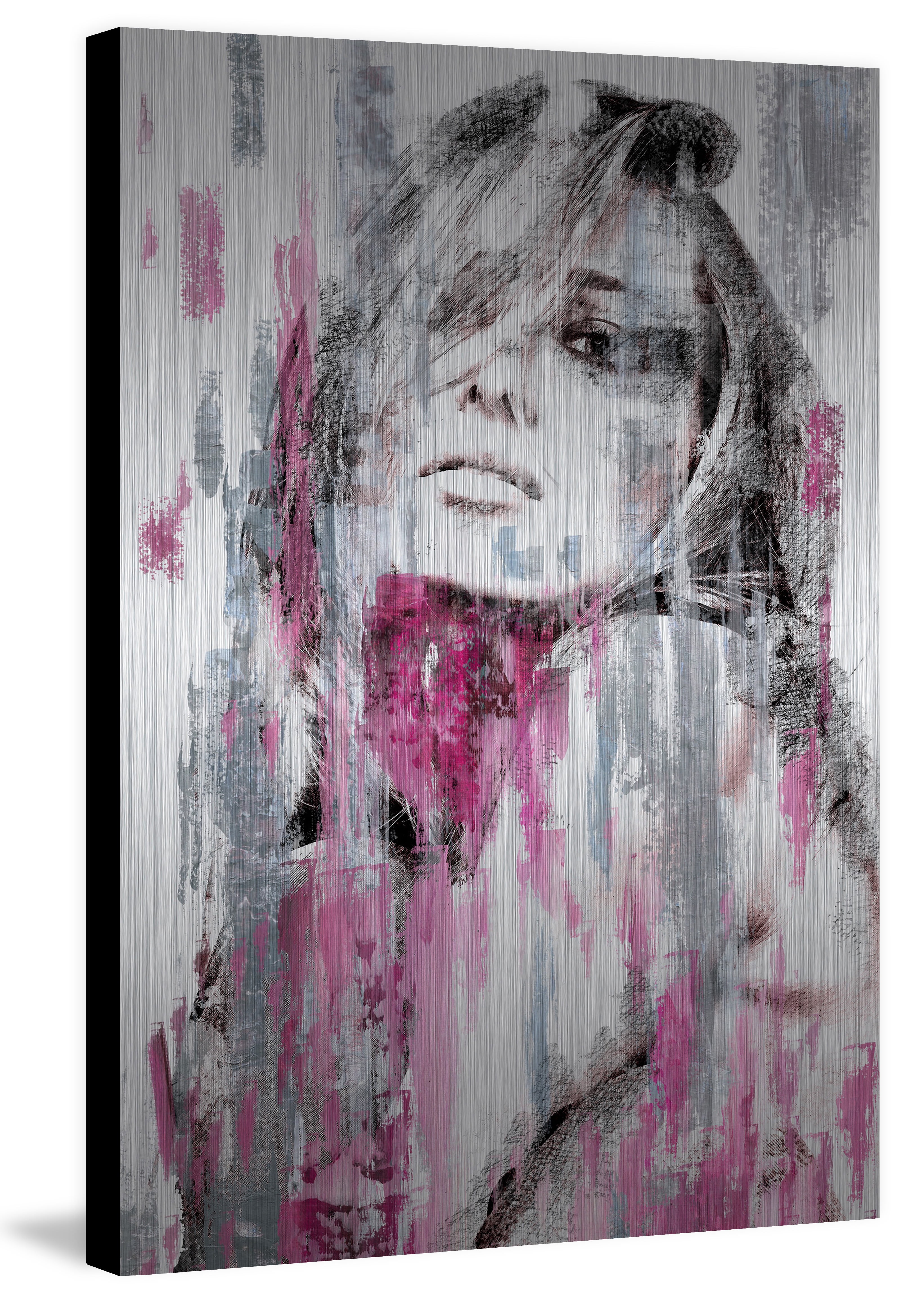"Hello Beauty" Painting Print on Brushed Aluminum