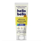 Hello Bello Baby Mineral SPF 55+ Sunscreen Lotion with Prebiotics for Infants, 3.0 fl oz