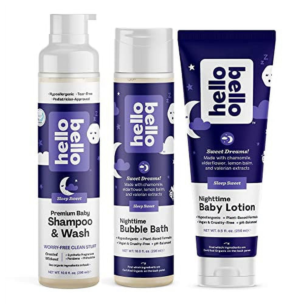 Hello Bello Baby Sleep Sweet Bath Bundle Premium Bubble Bath, Shampoo
