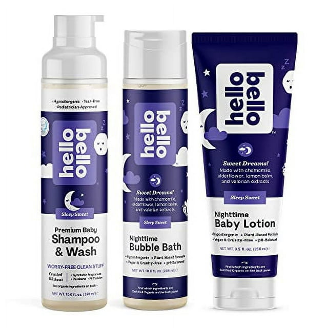 Hello Bello Baby Sleep Sweet Bath Bundle Premium Bubble Bath, Shampoo