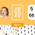 thumbnail image 1 of Hello Bello Club Box Diapers -Bolt Babes & Woodland Animals - Size 5 (66ct), 1 of 2
