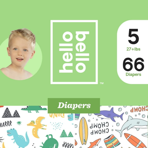 Hello Bello Club Box Diapers - Hear Our Roars & Beach Bums - Size 5 (66ct)