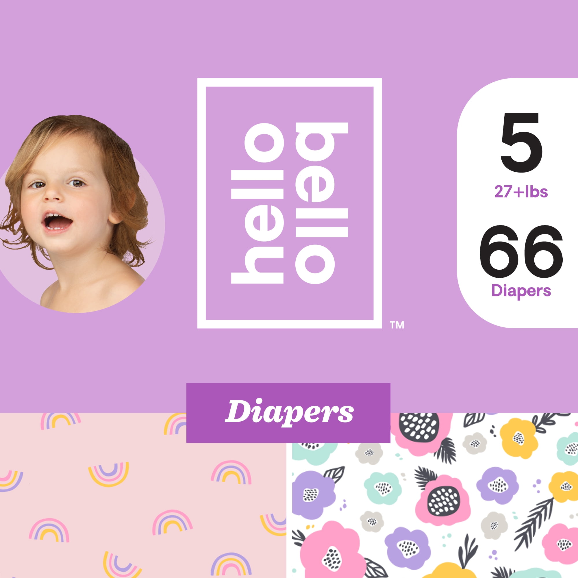 Hello Bello Club Box Diapers - Rainbow Sherbert & Blooming Booties - Size 5 (66ct)