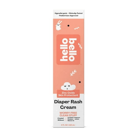 Hello Bello Diaper Rash Cream, Hypoallergenic & Soothing with Zinc Oxide for Infants, 4 oz
