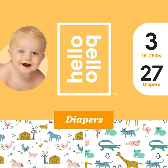 Hello Bello Diapers - Free Range & Animal Crackers - Size 3 (27ct)