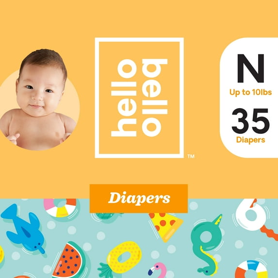 Hello Bello Diapers - Lil Floaters - Size N (35ct)