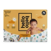 Hello Bello Diapers, Size Newborn NB - Up to 10 lbs - 84 Count of Premium Disposable Baby Diapers in Woodland Animals & Koala Kids Designs - Hypoallergenic with Soft, Cloth-Like Feel C24