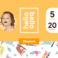 thumbnail image 1 of Hello Bello Diapers - Snowy Sloths - Size 5 (20ct), 1 of 2