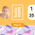 thumbnail image 1 of Hello Bello Diapers - Unicorn Pants - Size 1 (35ct), 1 of 5