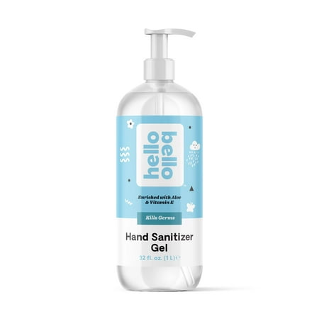 Hello Bello Hand Sanitizer Gel, Alcohol-Based Formula, Unscented, 32 fl oz