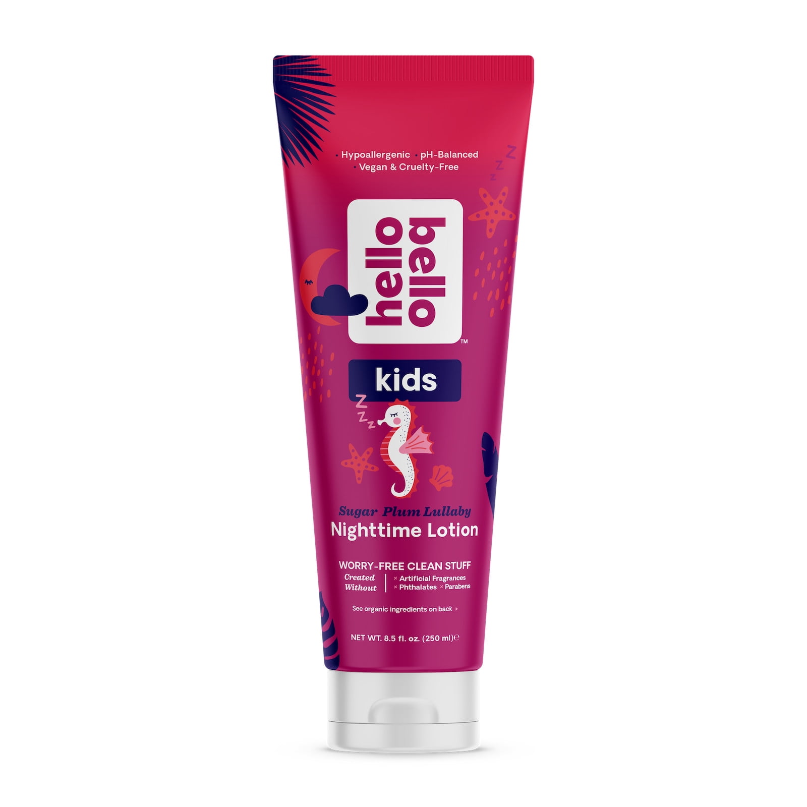 Hello Bello Nighttime Lotion, Gentle for Infants & Kids, All Skin Types, Sugar Plum 8.5 oz