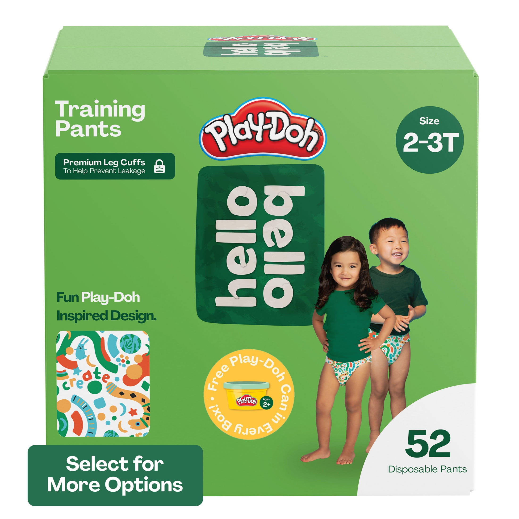 Hello Bello + PlayDoh Toddler Training Pants, Unisex 2T3T 52ct