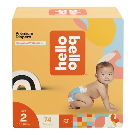 Hello Bello Premium Baby Diapers, Infant Size 2 Honeysuckle 74ct (Select for More Options)
