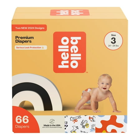 Hello Bello Premium Baby Diapers, Infant Size 3, 66 Count
