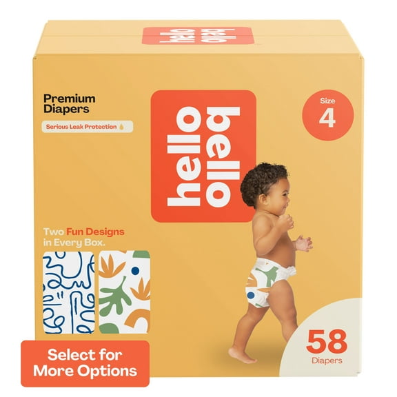 Hello Bello Premium Baby Diapers, Infant Size 4, 58 Count (Select for More Options)