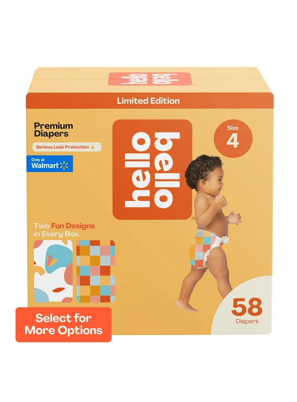 Hello Bello Premium Baby Diapers, Infant Size 4 Honeysuckle 58ct (Select for More Options)