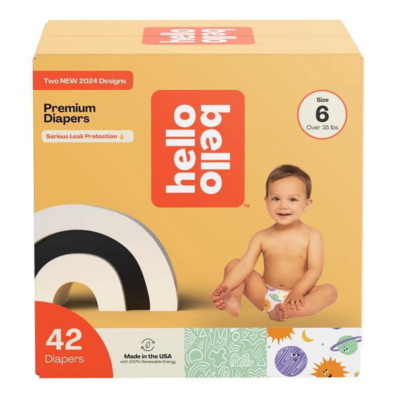 Hello Bello Premium Baby Diapers, Toddler Size 6, 42 Count