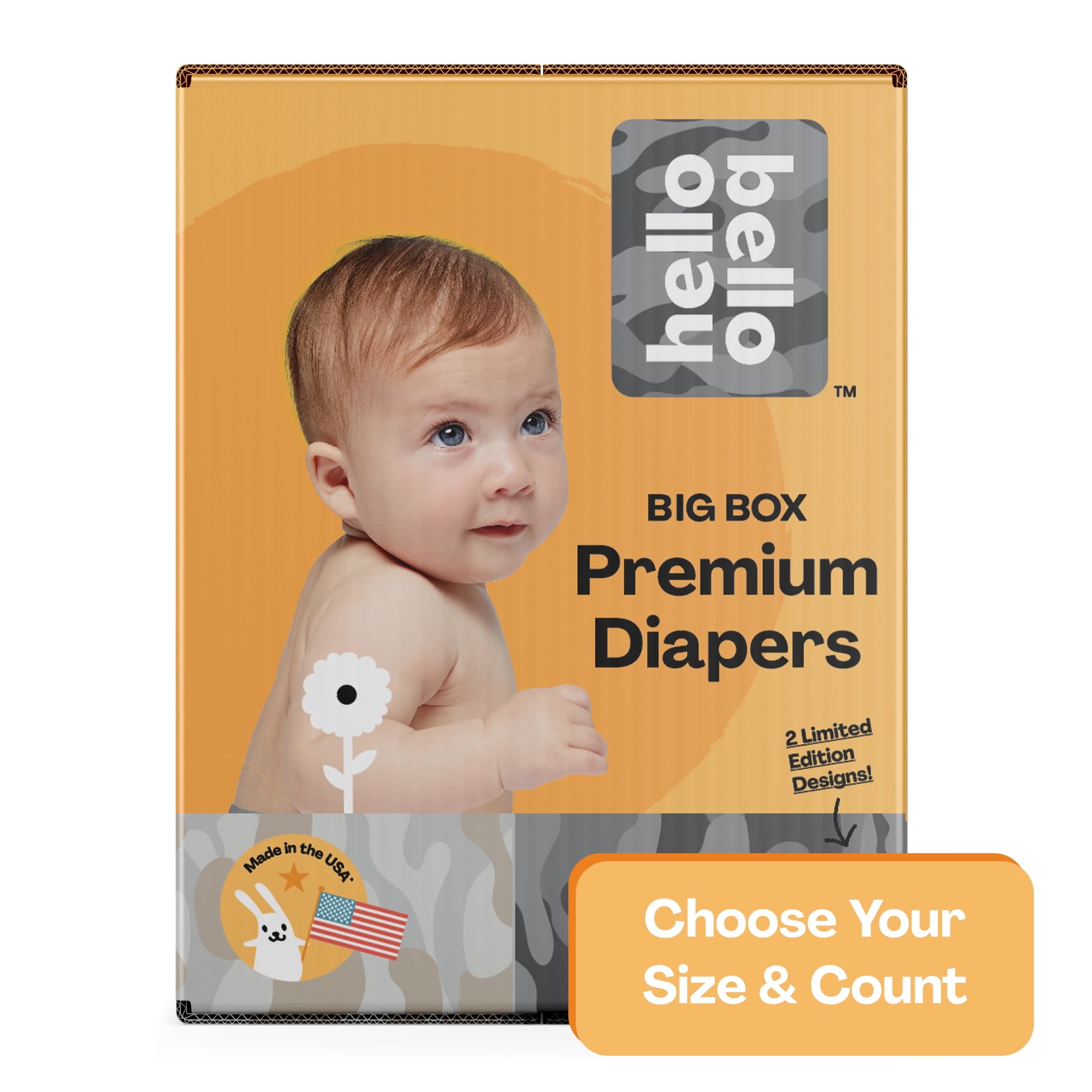 Hello Bello Premium Diapers, Size Newborn, Hide & Seek/Undercover