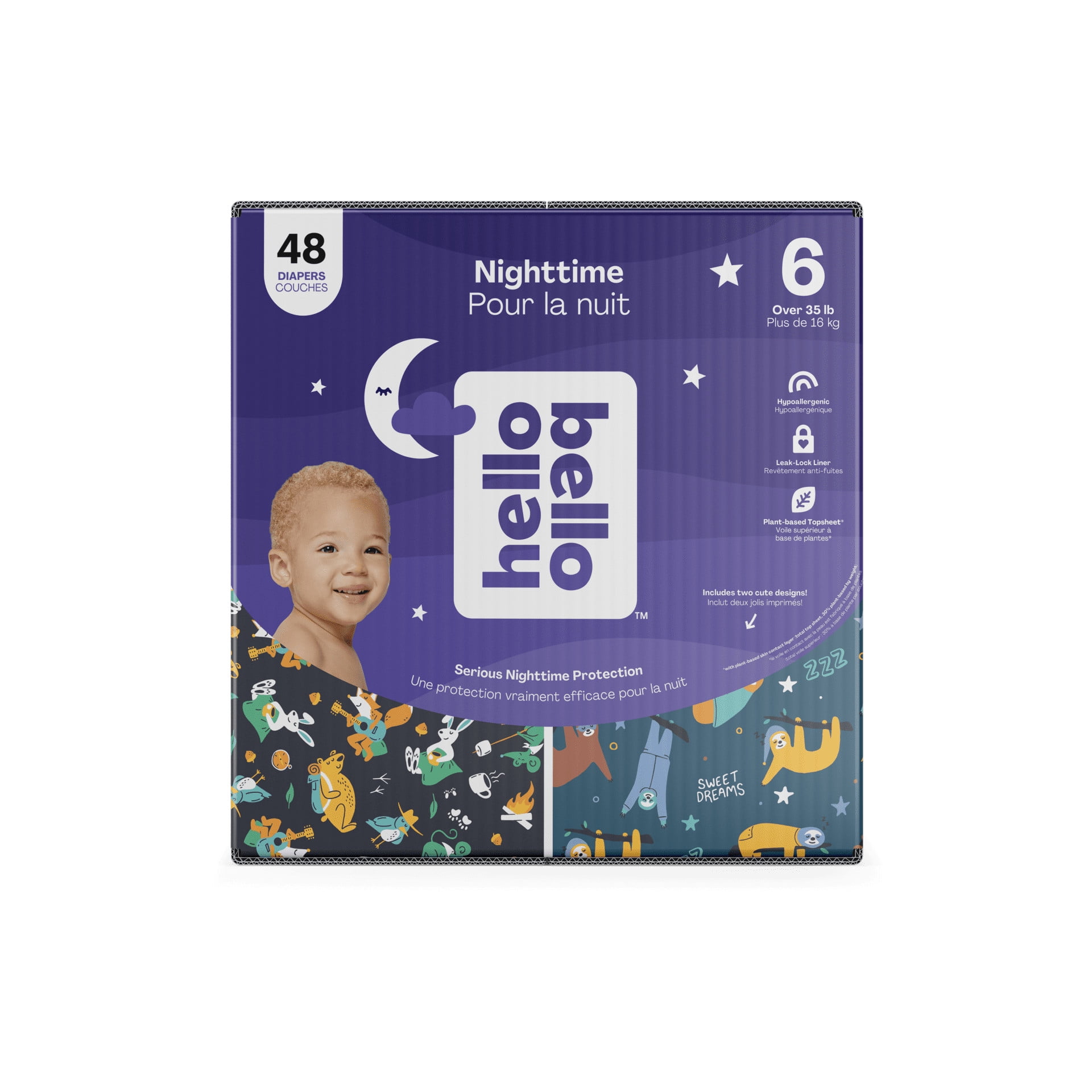 Hello Bello Premium Overnight Diapers, Size 6, Gender Neutral Snoozy