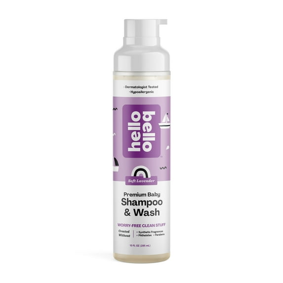 Hello Bello Shampoo & Body Wash for Infants & Children, All Skin Types, Lavender, 10 fl oz