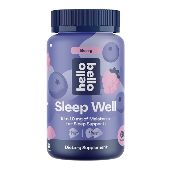 Hello Bello Sleep Well Gummy Vitamin, Melatonin Sleep Support Supplement for Adults, 60ct