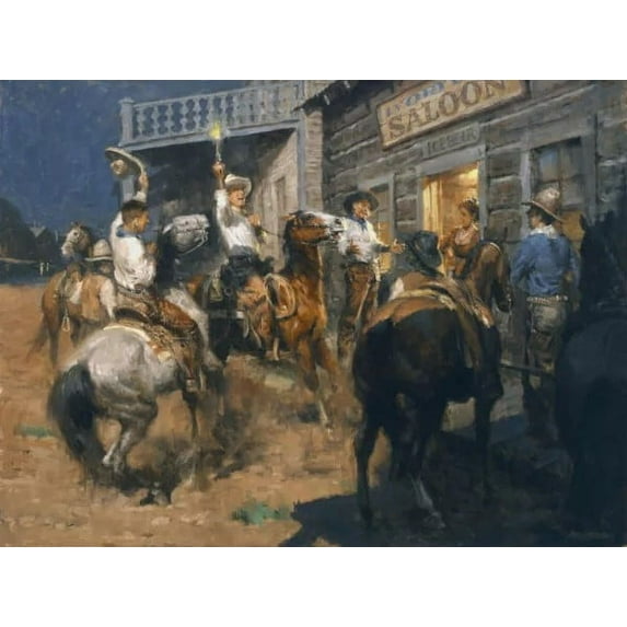 Hello Boys by Andy Thomas - Canvas Giclee Limited Edition Signed & Numbered 500 30x40 - Striking Western Art - 1 Unit per pack