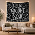 thumbnail image 1 of Hello Bright Soul Quote with Hearts Stars and Speech Bubbles, Cheerful Illustration for Positivity Fans, Joy Wall Art, Friendship Gift, Tapestry Wall Hanging for Bedroom and Dorm, 1 of 5