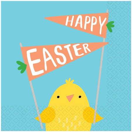 Hello Bunny Easter Holiday Party Beverage Napkins