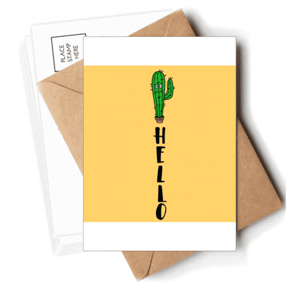 Hello Cactus Art Deco Fashion Postcards Envelopes Blank Note Cards Mailing