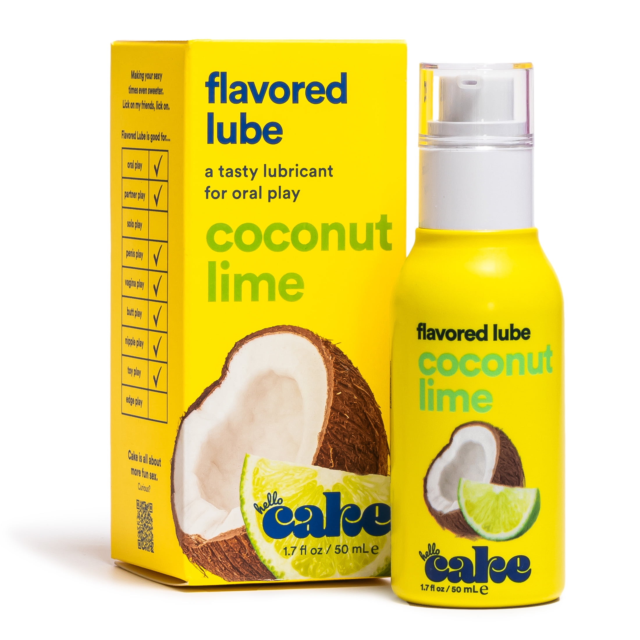 Hello Cake Coconut Lime Water Based Edible Lube for Oral Sex