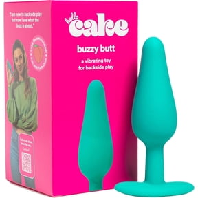 Hello Cake Buzzy Plug Vibrator for Men and Women, Waterproof & Rechargeable Backside Play Toy with 10 Modes, Teal