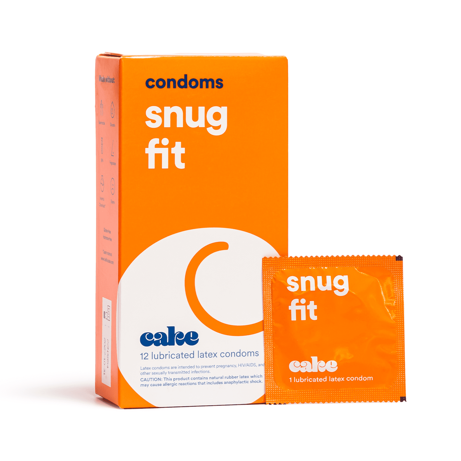 Hello Cake Snug Condoms, Lubricated Natural Latex. Snugger Fit for Max