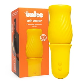 Hello Cake Spin Stroker Vibrator for Men, Waterproof & Rechargeable Massager Toy with 15 Modes, Yellow