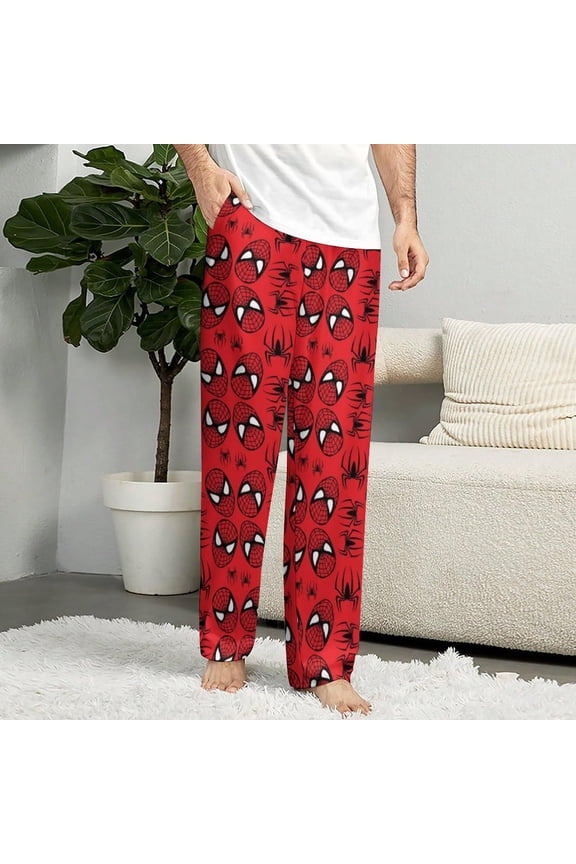 Kawaii Kitty Spider Pajama Pants for Women Men , Cute Cartoon Anime Sleep Bottoms Pajamas, Couple Lounge Pj Print Pants Home Casual Trousers S