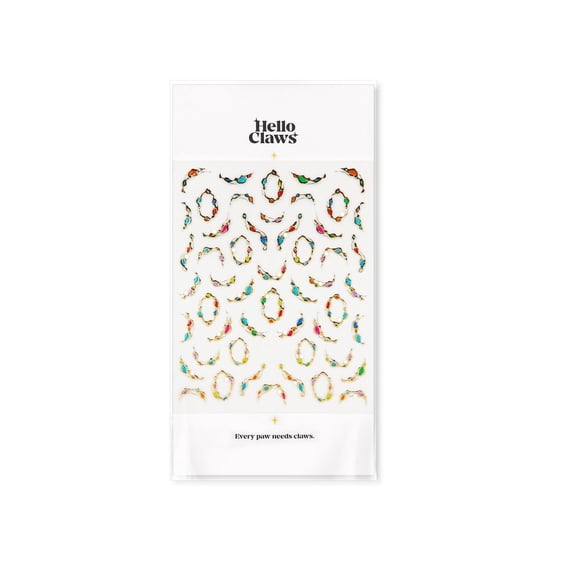 Hello Claws Gemstone Necklace Hot Stamping Nail Deco, 1 Sheet Nail Art Sticker Pack