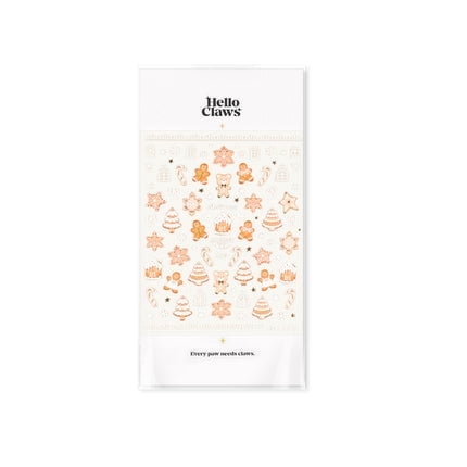 Hello Claws Christmas Cookies Nail Stickers, Christmas Theme, 1 Sheets Nail Sticker Pack