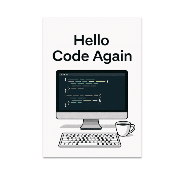 Hello Code Again Poster Print - Programmer Decor - 13x19 Glossy Art